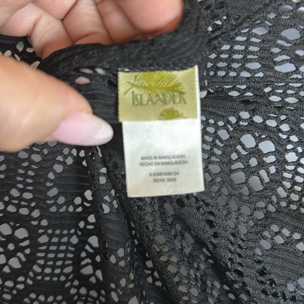 Islander medium M black lace swimsuit cover tunic black - Picture 7 of 8
